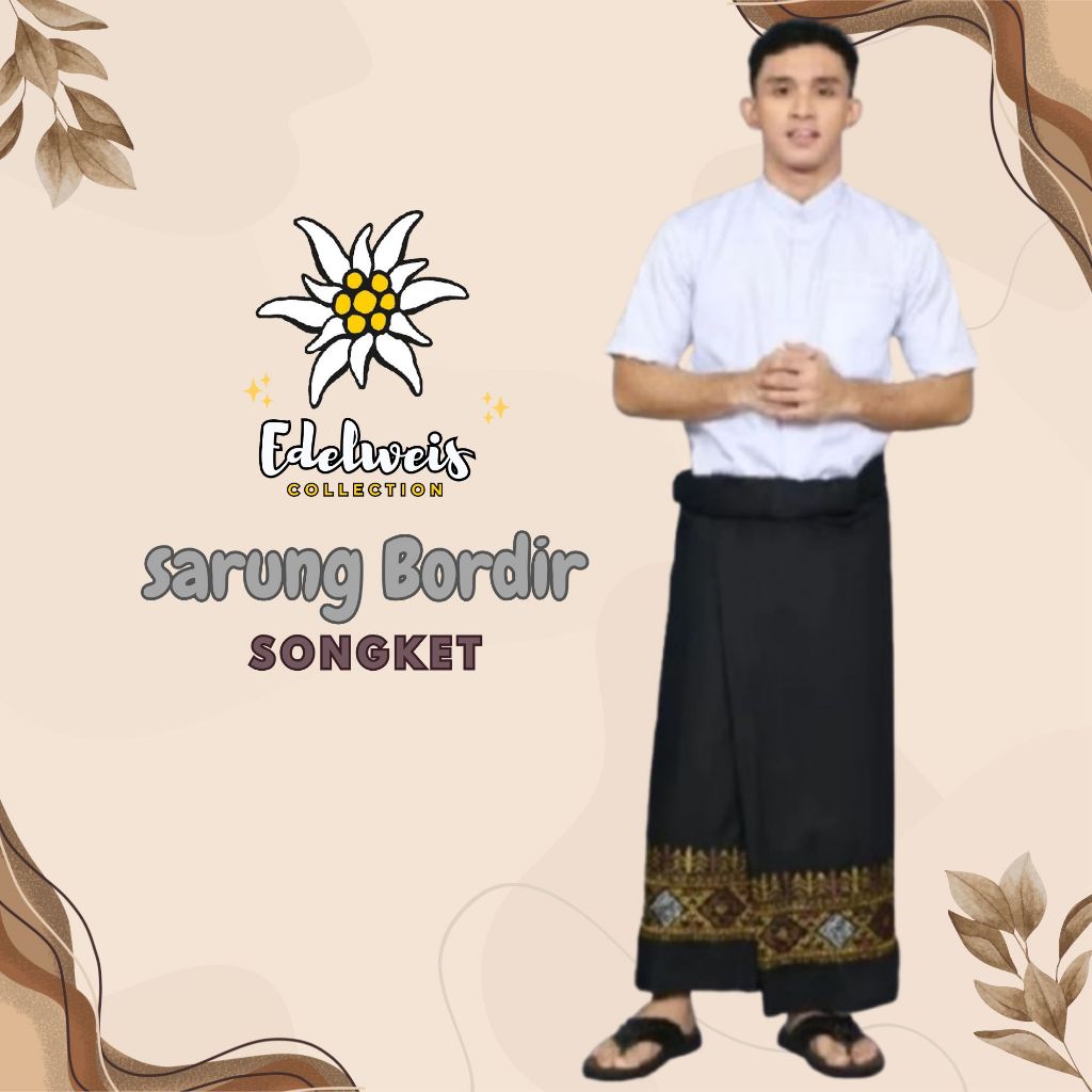 Sarung Pria Bordir Songket - Sarung Katun | Sarung Songket Bordir Timbul