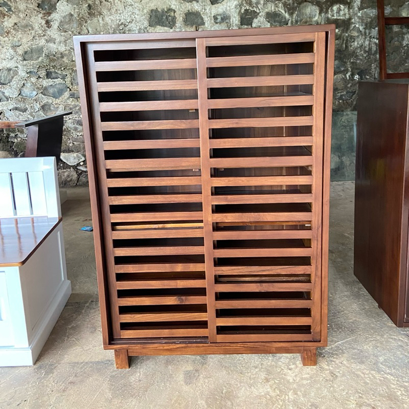 rak sepatu minimalis kayu jati rak sepatu kayu rak sepatu jati penyimpanan sepatu kayu jati