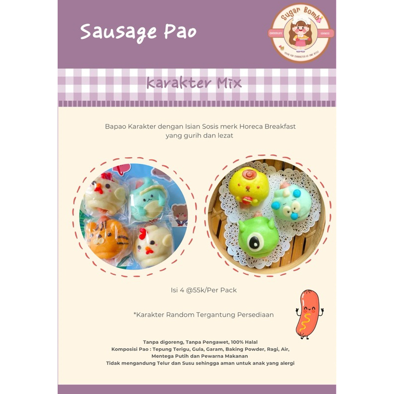 

Bapao Karakter Isi Sosis | Bapao Sosis | Bapao Karakter | Bekal Anak