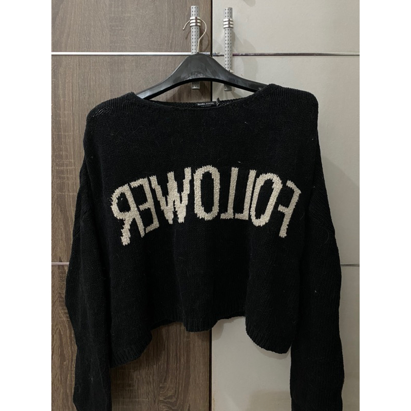 (preloved) crop knit oversize bershka