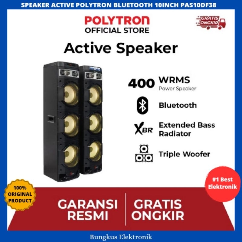 SPEAKER ACTIVE POLYTRON 10INCH PAS-10DF38 SPEAKER ACTIVE POLYTRON BLUETOOTH KARAOKE 10INCH