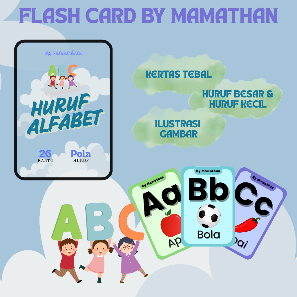 bymamathan - flash card flashcard seri alfabet flashcard ABC flash card flash card alfabet