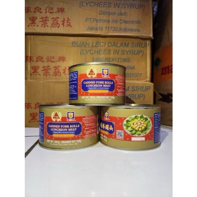 

TTS canned pork rolls luncheon meat gulung telur 397gr