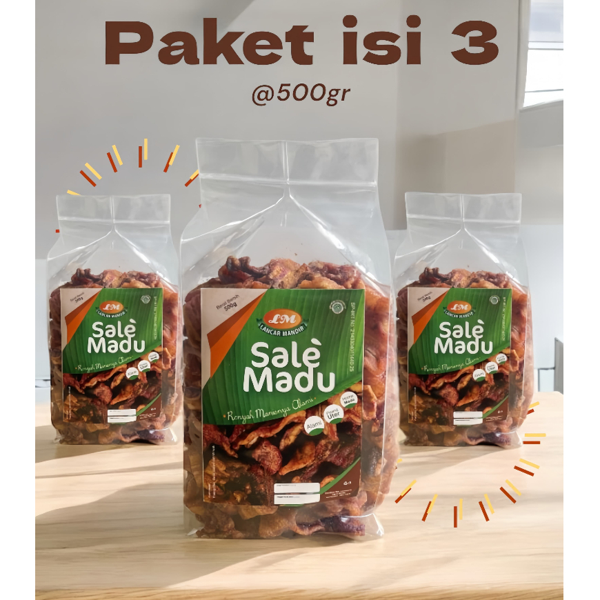 

Keripik Pisang Sale Kering Paket Hemat Isi 3 Sale Pisang Manis Garing 500gr isi 3