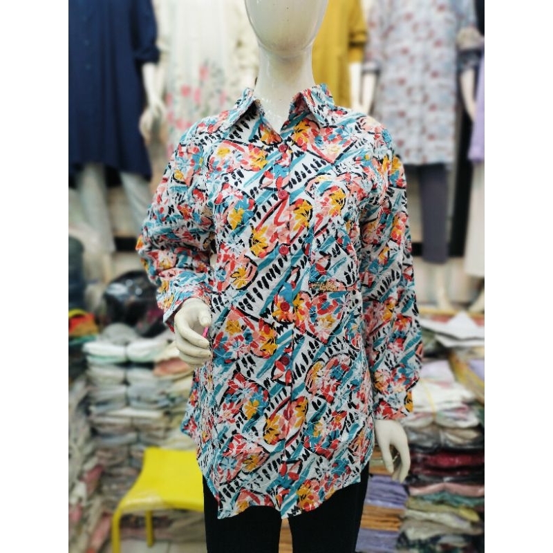 Blouse katun bordir dubai saku serut