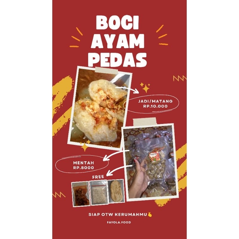 

Boci Isi ayam pedas baksoaci aci pentolaci boci