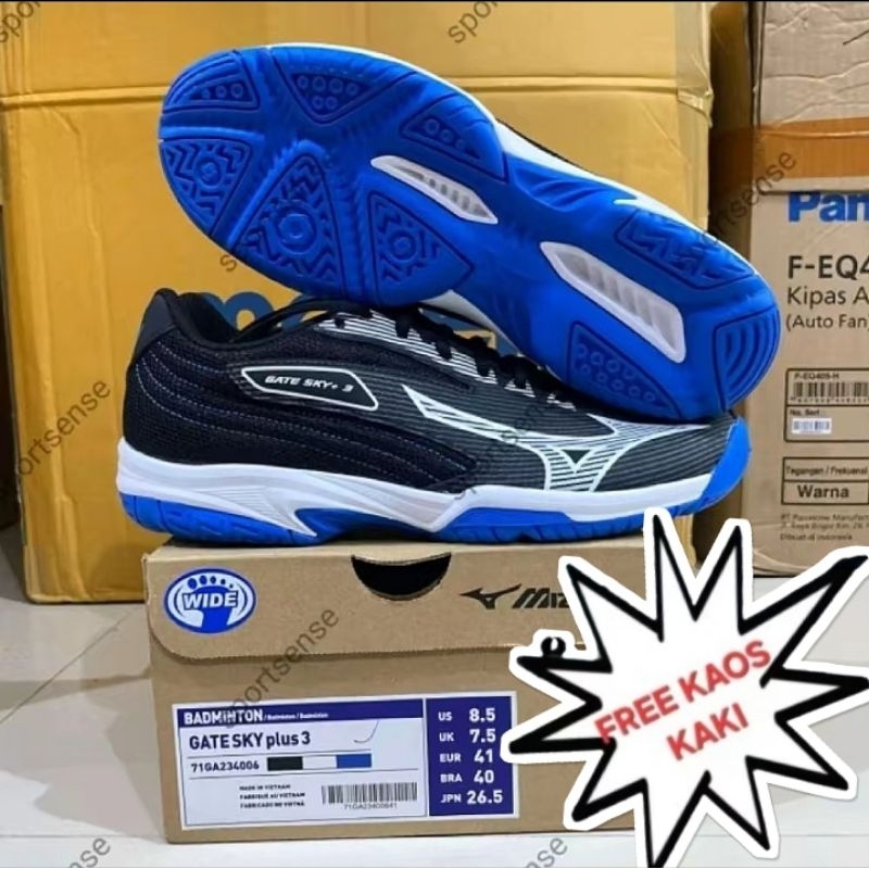 Sale Sepatu Bulutangkis Badminton Mizuno Gate Sky Plus 3 Original Bonus Kaos Kaki
