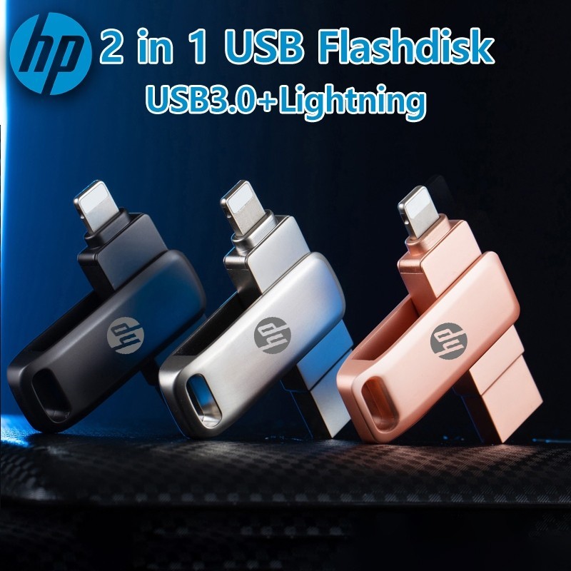 HP U701 1TB 2-in-1 OTG Flashdisk: Kompatibel dengan iOS, iPad, iPhone & PC - Pen Drive Silver USB 3.