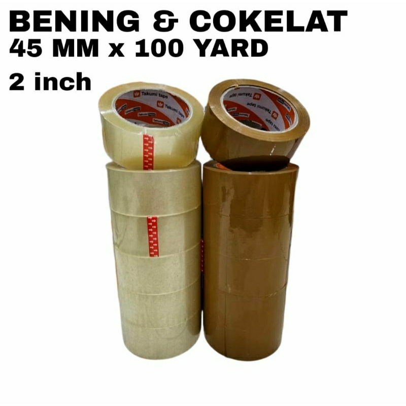 

ECER " LAKBAN BENING & COKELAT 45 MM X 100 YARD 2 INCH