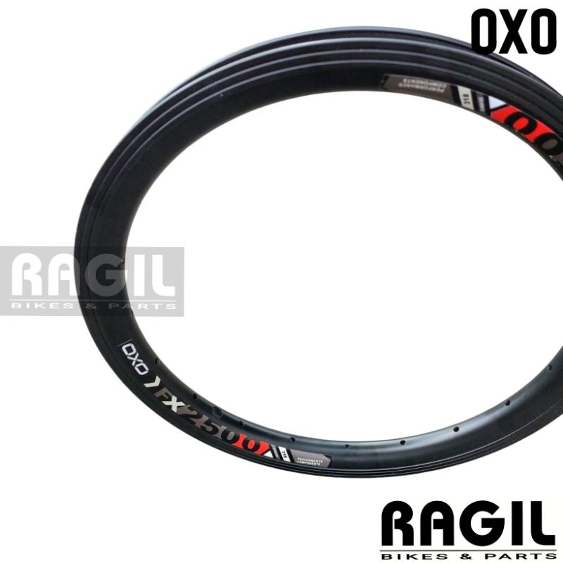 VELG SEPEDA 16 OXO FX 2500 DOUBLE WALL LUBANG 20 HOLE 20H RIMS RIM HITAM ALLOY ALUMUNIUM SELI LIPAT 