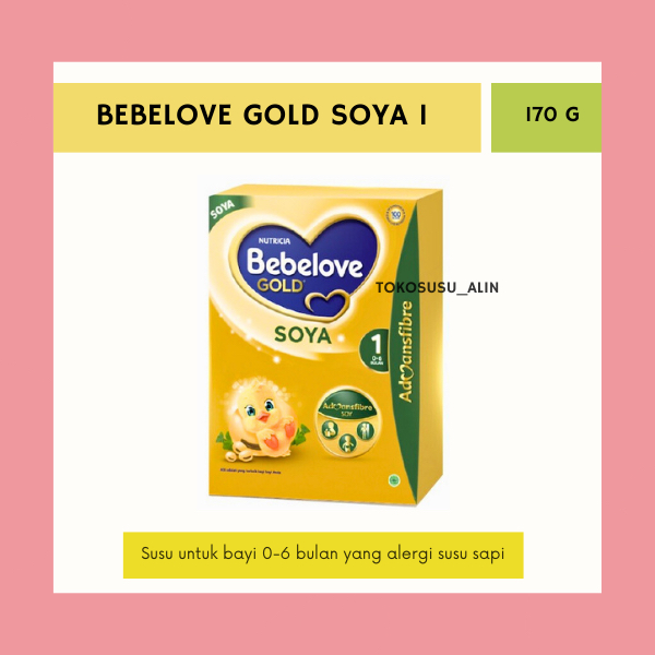 BEBELOVE GOLD SOYA 1 0-6 BULAN 170 G/FORMULA BAYI MENGANDUNG ISOLAT PROTEIN KEDELAI