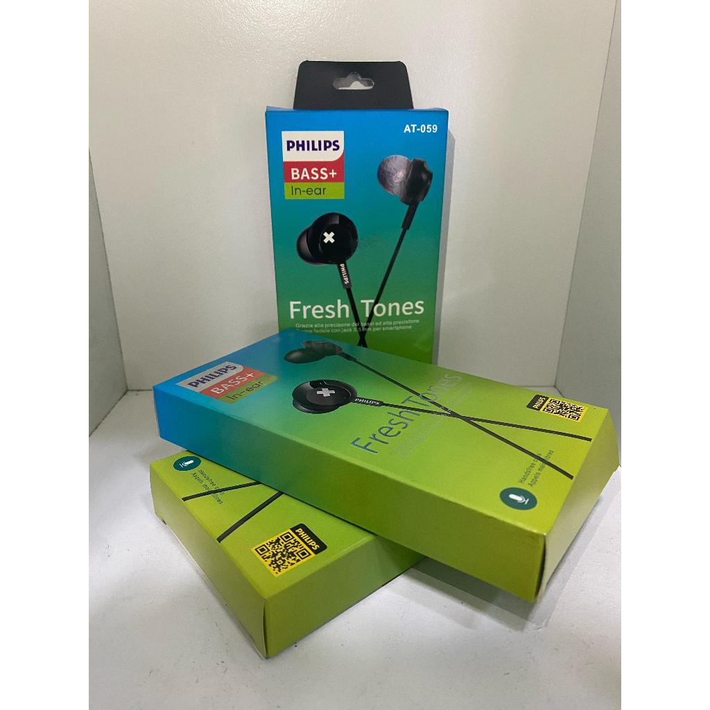 HEADSET HANDSFREE PHILIPS AT-059/SP-059 ORIGINAL EXTRA BASS+ IN-EAR AT059/SP-059 PACKING IMPORT