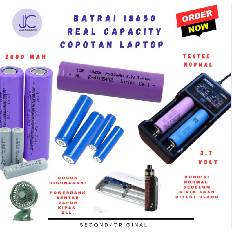 Batre Baterai Lithium SAMSUNG 18650 Real Capacity Bergaransi
