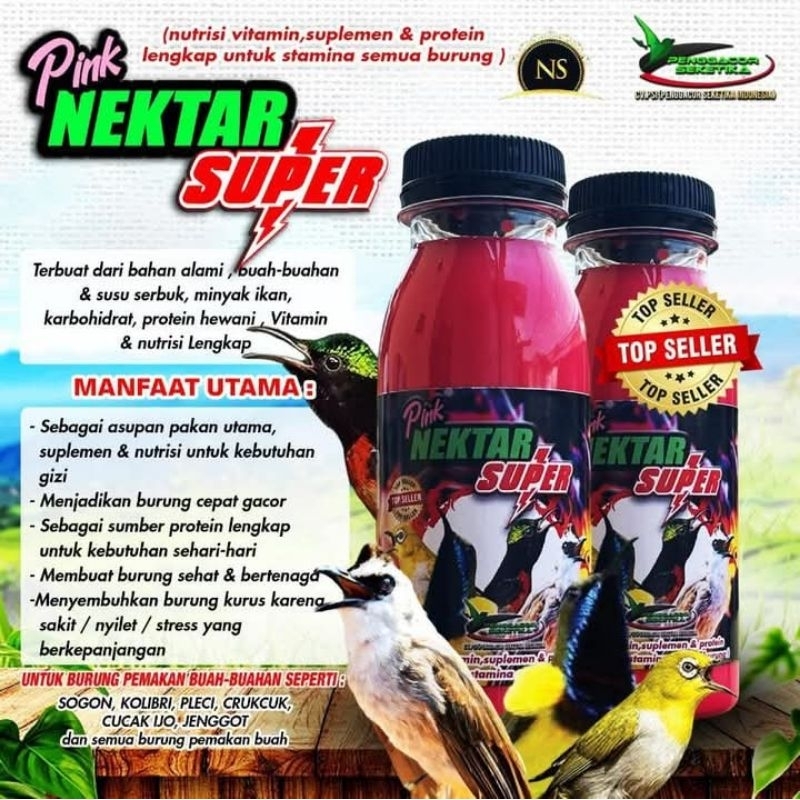 PINK NEKTAR SUPER Nektar Pakan Burung Kolibri Sogon Konin