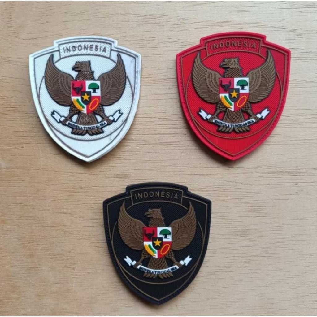 Patch Rubber Logo Garuda Timnas Indonesia Tempelan Emblem Aksesoris Karet Velcro / Logo Timnas 2025