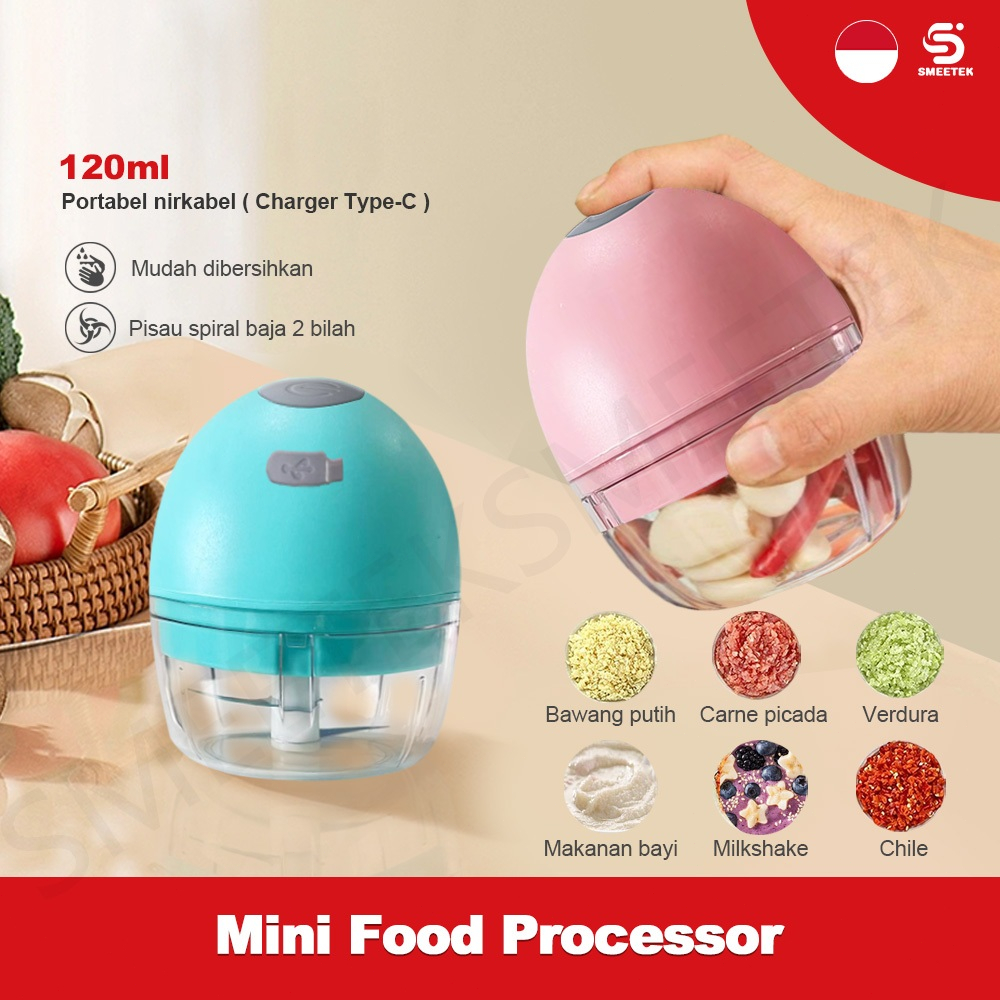 Stok bersih-Coper Bumbu Listrik Blender Bumbu Halus Blender Kecil Mpasi Chopper Mini Portable USB