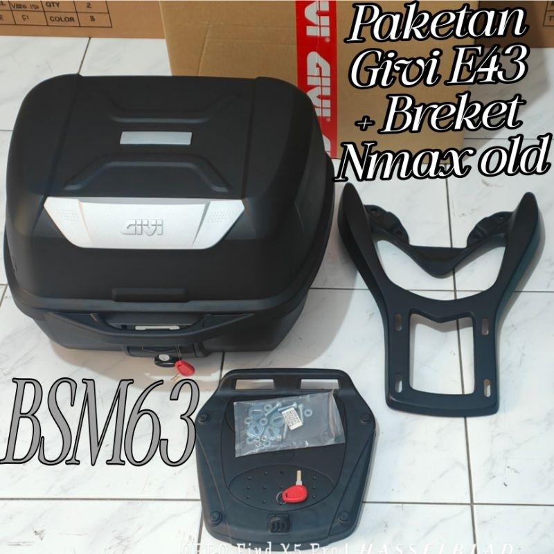Paketan Box Givi E43 Ntl Plus Breket Box Nmax new & Nmax old / Box Givi E43 Bracket Box Nmax