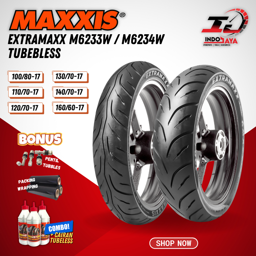 [UKURAN LENGKAP] BAN LUAR TUBELESS MAXXIS EXTRAMAXX R17 (90/80-17 /100/80-17 /110/70-17 /120/70-17 /