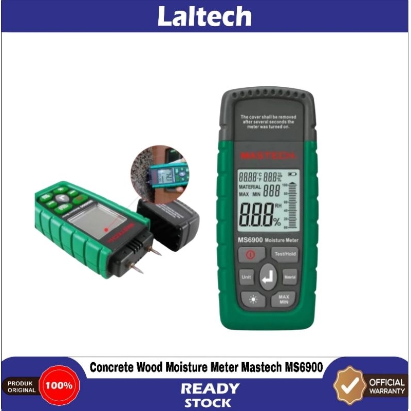 Concrete Wood Moisture Meter Mastech MS6900 Beton Kayu Semen MC Tester
