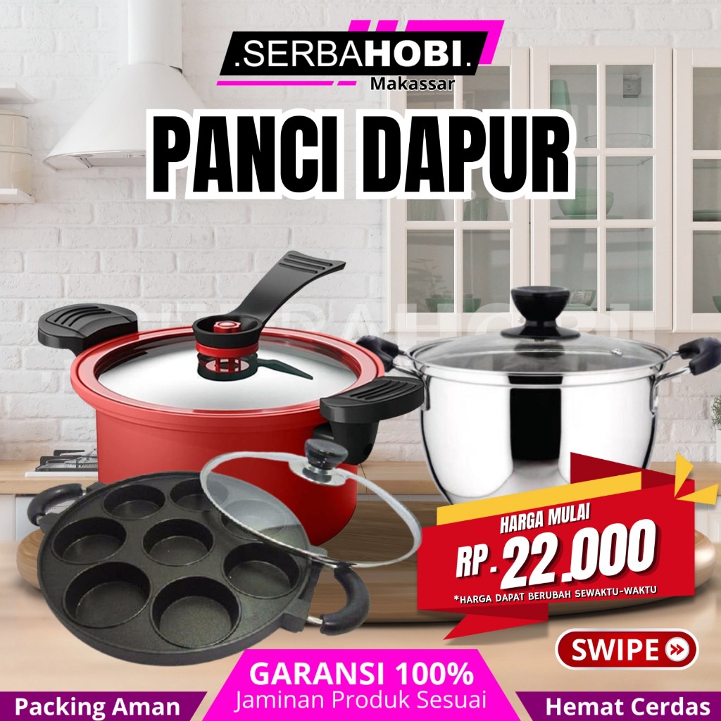 Panci Stainless Steel Serbaguna / Panci Teflon / Panci Kuping / Panci Presto