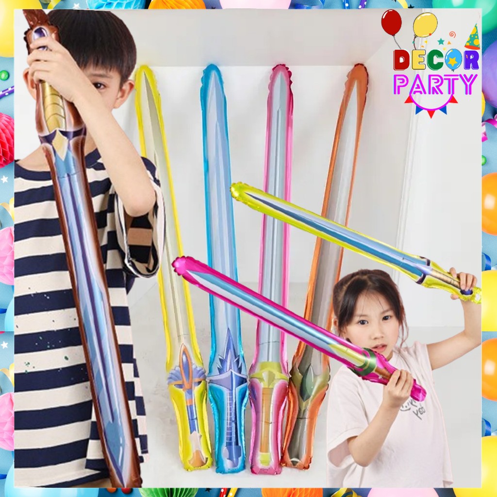 DP Balon Foil Tongkat Pedang Panjang Balon Mainan Pedang Balon Foil Mainan Anak Balon Panjang