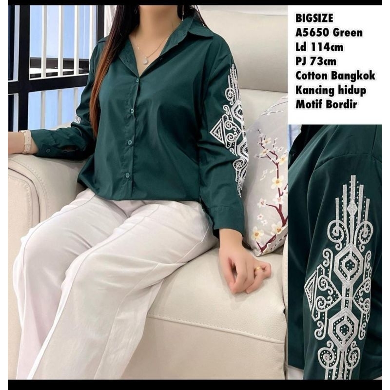 kemeja bigsize jumbo atasan wanita katun import