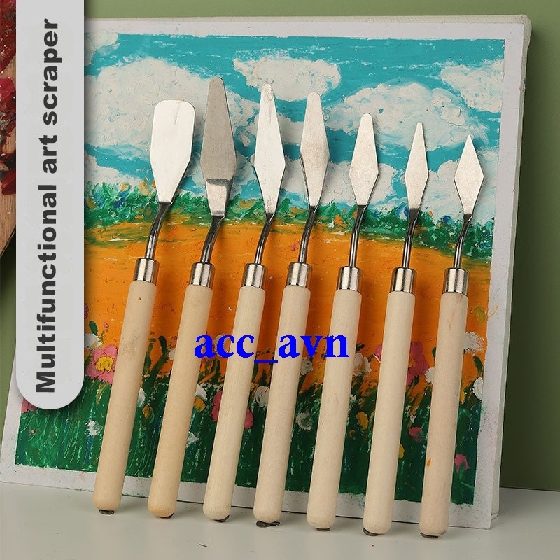 

PISAU Palet Lukis Cat Akrilik Painting Scraper Knife 7 PCS - JW7 - Silver
