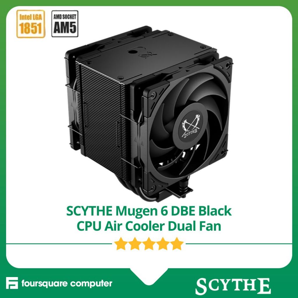 SCYTHE Mugen 6 DBE Black CPU Air Cooler Dual Fan