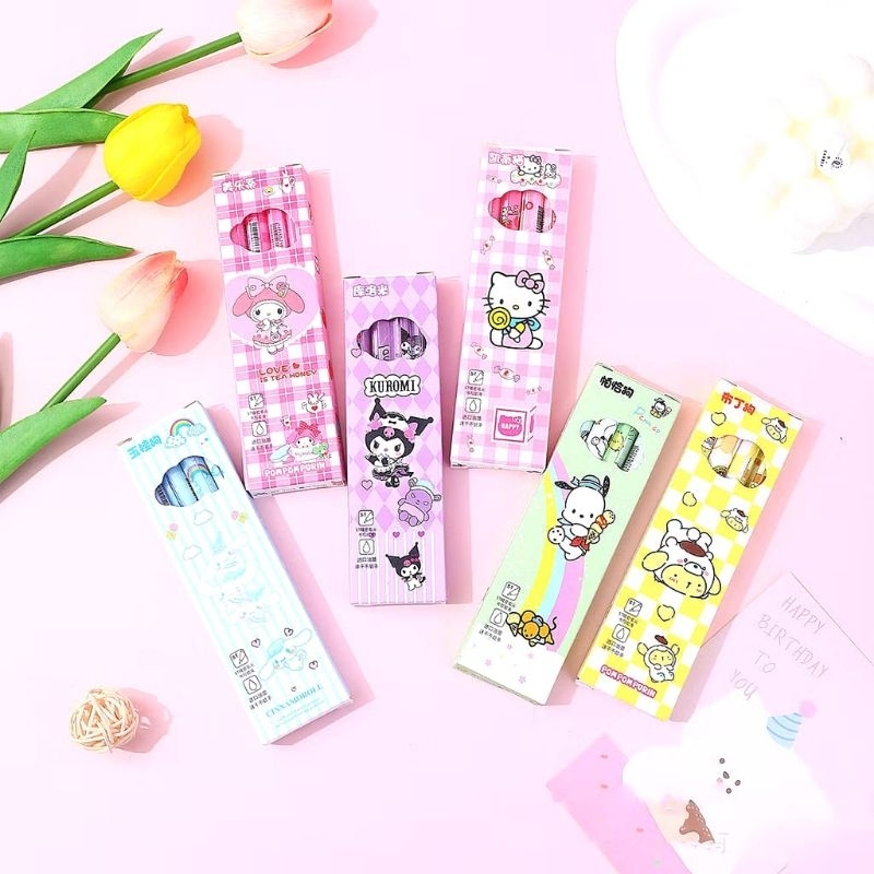 

[LPZ-JOYMARKET.ID] SET PULPEN GEL SANRIO 0.5mm MODEL MEKANIK 1SET 4PCS