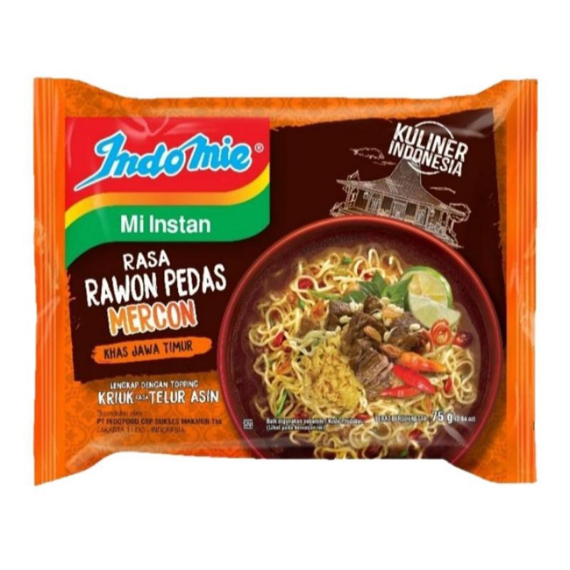 

INDOMIE MIE INSTAN RASA RAWON PEDAS MERCON 75 GR