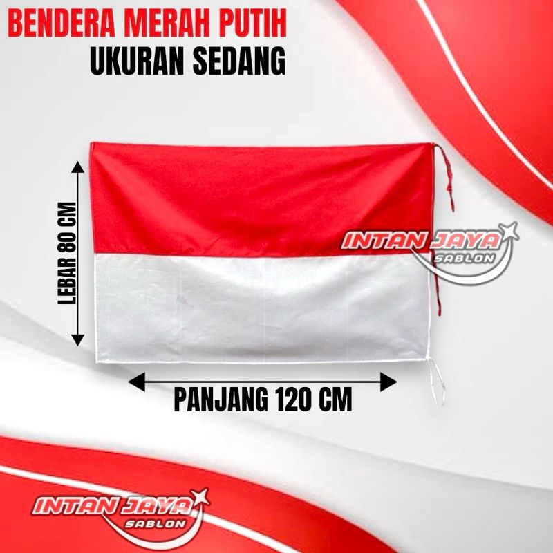 Bendera Merah Putih Ukuran 120x80 Bahan Peles Poliester Premium isi 5/10/15/20pcs
