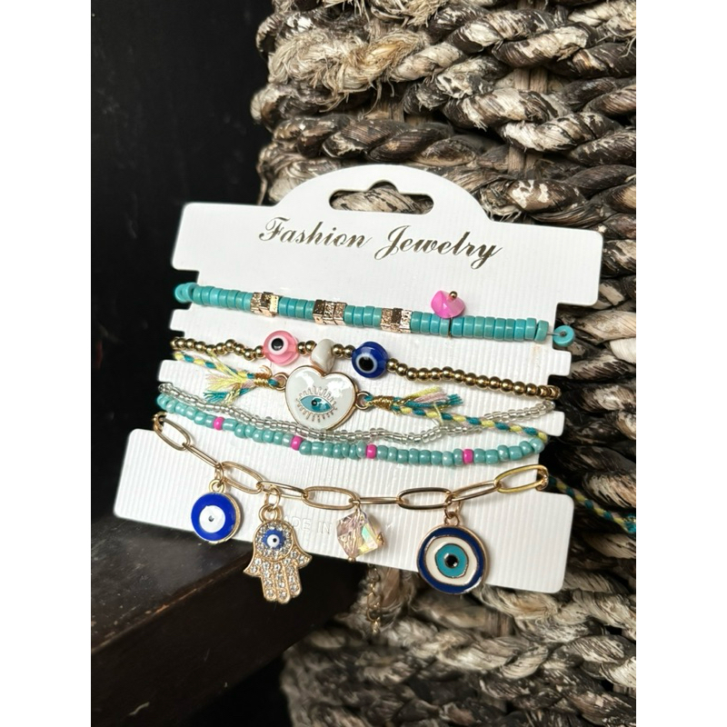 Gelang Evil Eye Charm Bracelet Set turkey turki original