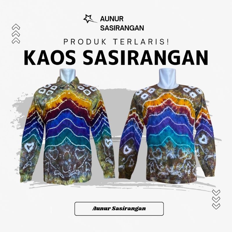 KAOS SASIRANGAN Kerah/Lengan Panjang COTTON COMBED Pria & Wanita