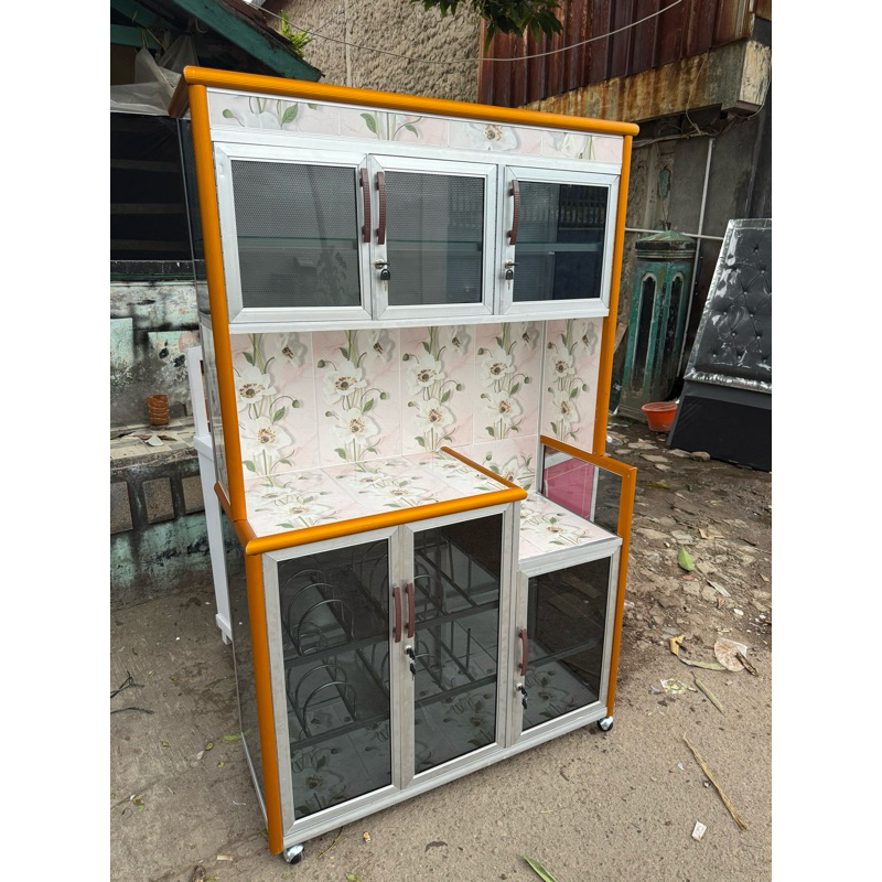 Rak piring dapur keramik / rak piring kaca karakter dan polos 2 pintu dan 3 pintu