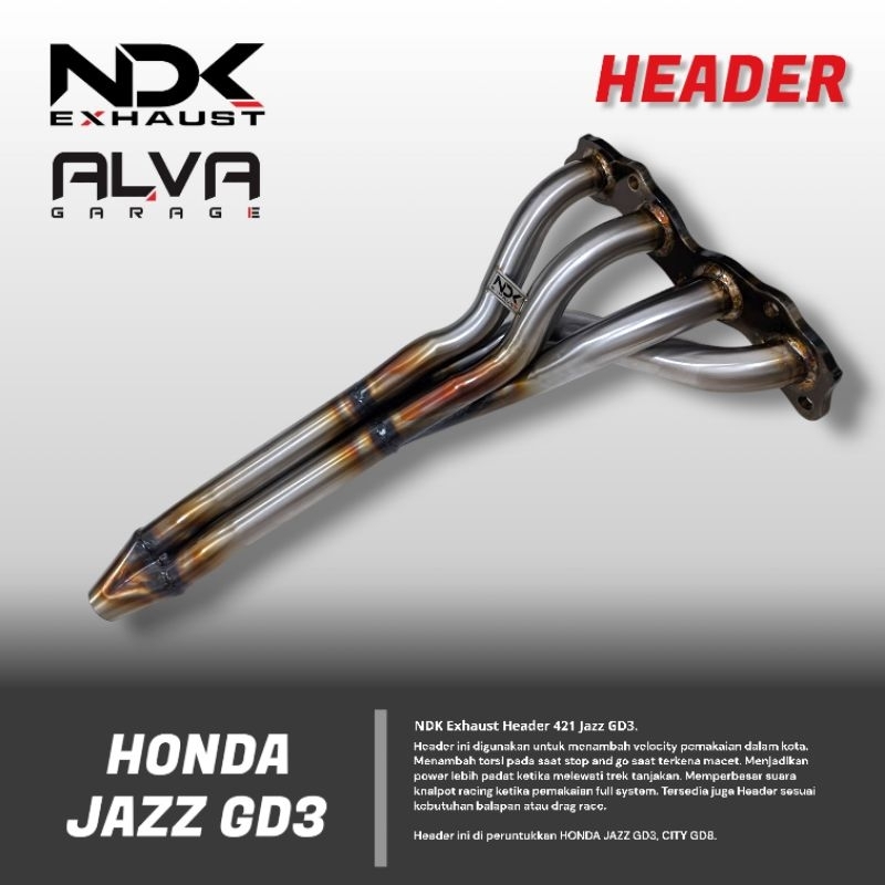 HEADER RACING MOBIL JAZZ GD3 CITY GD8 NDK EXHAUST KNALPOT MOBIL HEADER RACING JAZZ GD3 TIPE 421