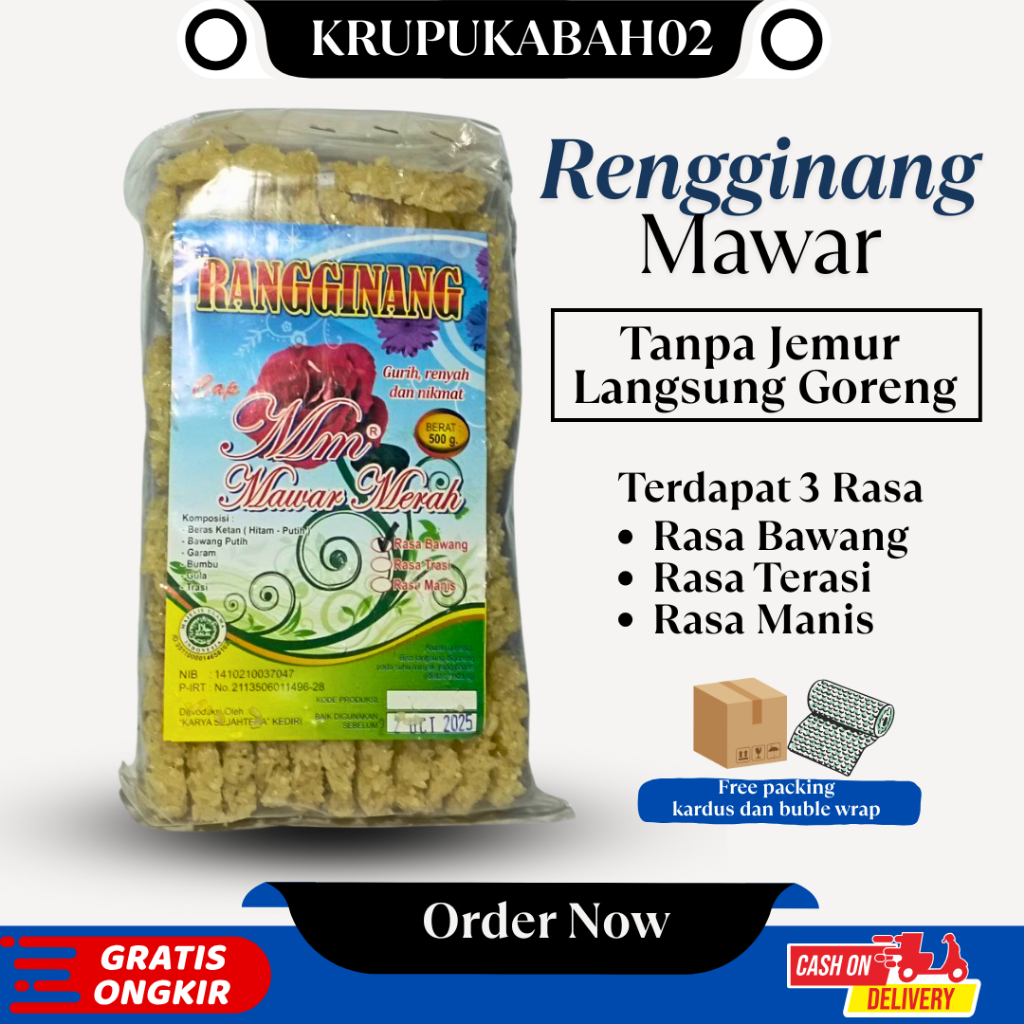 

Rengginang Mentah Mawar 500 Gram Khas Kediri