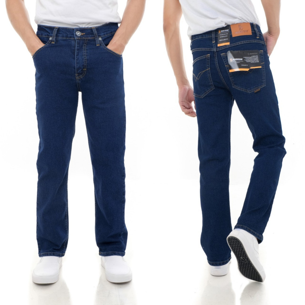 BOMBSTONE Celana Panjang Jeans Standar Pria Reguler