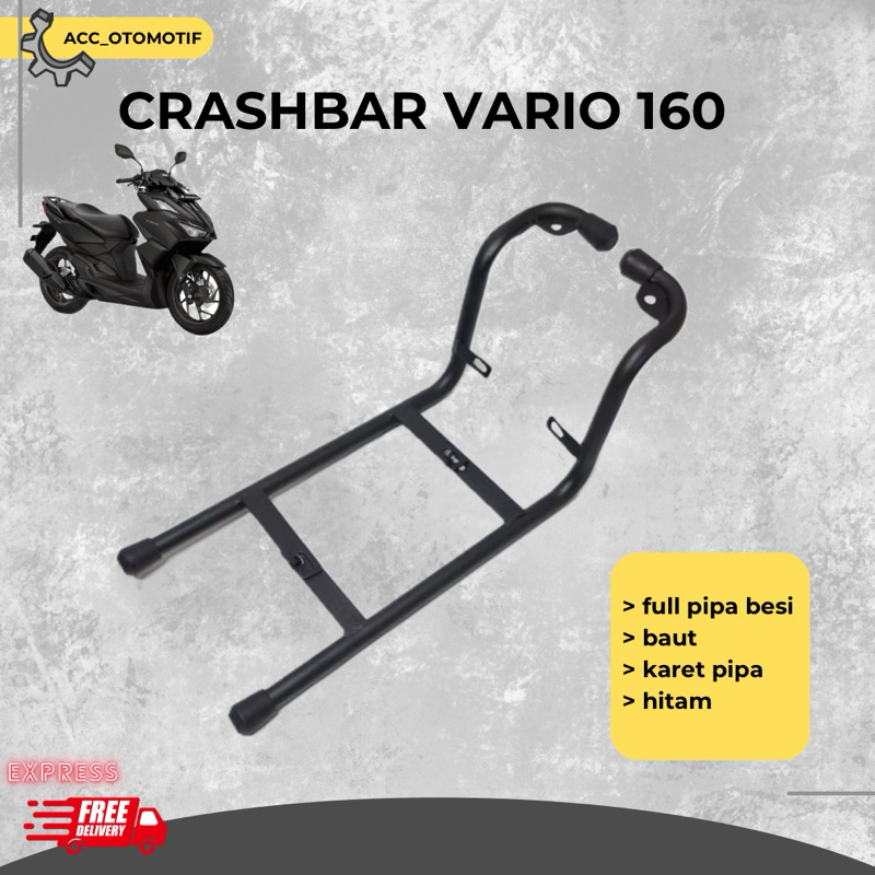 New Crashbar Tubular Vario 160 Plus Dudukan Lampu Tembak Full Besi Kuat Awet