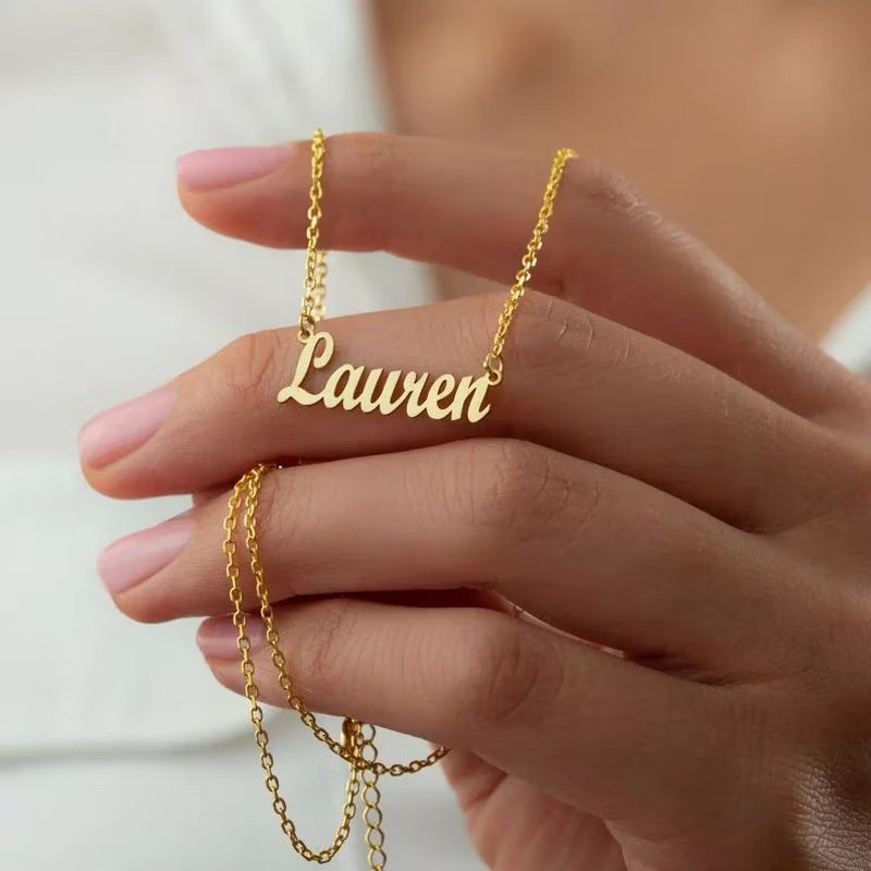 Sp_do kalung wanita nama sendiri dewasa Dan anak nama unik perhiasan kalung mewah ful set perhiasan 