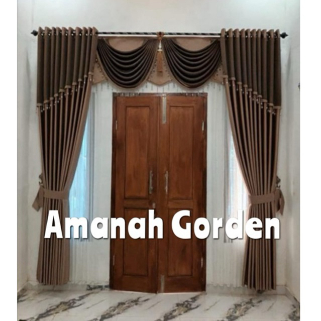 Gorden Pintu Tengah Poni kupu Tarung Gorden Mewah Blackaot Pintu Jendela Ruang Utama