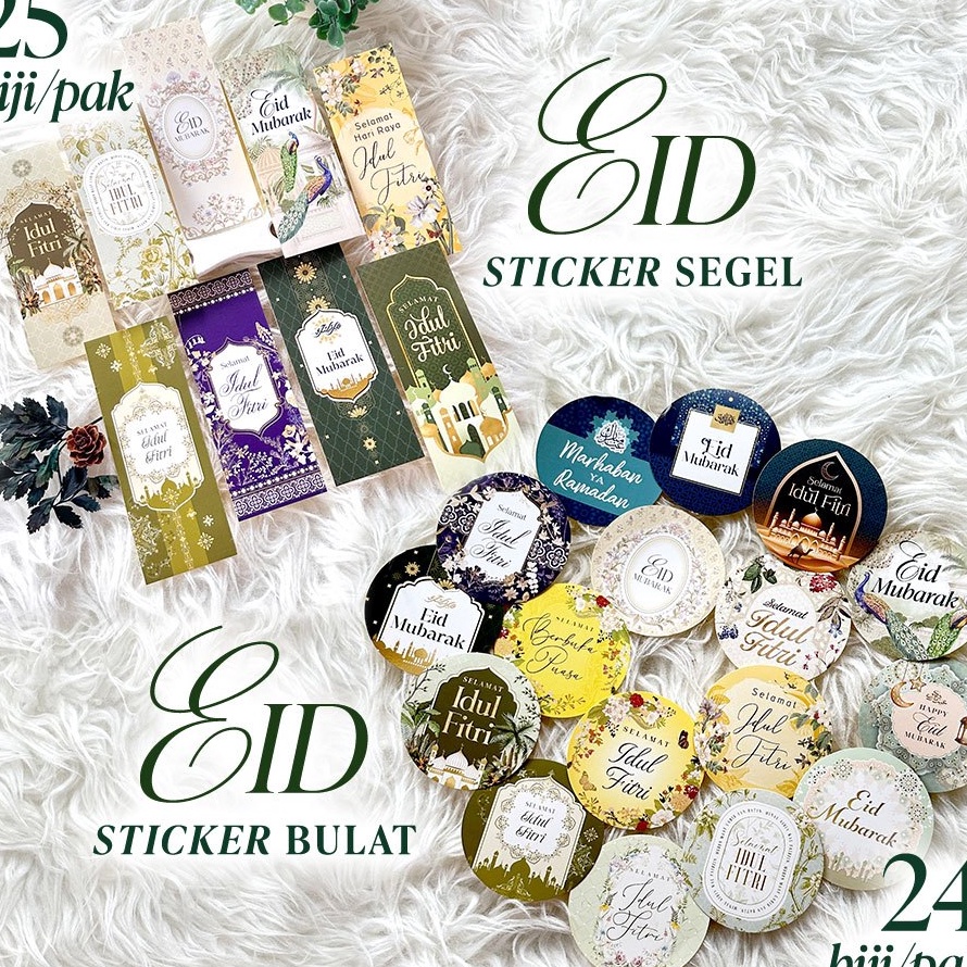 

STIKER LEBARAN Sticker Segel Toples Parcel Ramadan Label Bulat Idul Fitri Seal Jar Sticker Eid Mubarak EidalFitr Marhaban ya Ramadhan
