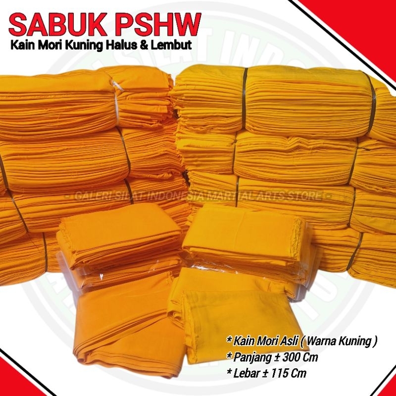 Sabuk PSHW - Mori Asli Warna Kuning PSHW - Sabuk Mori Pencak Silat SH Winongo