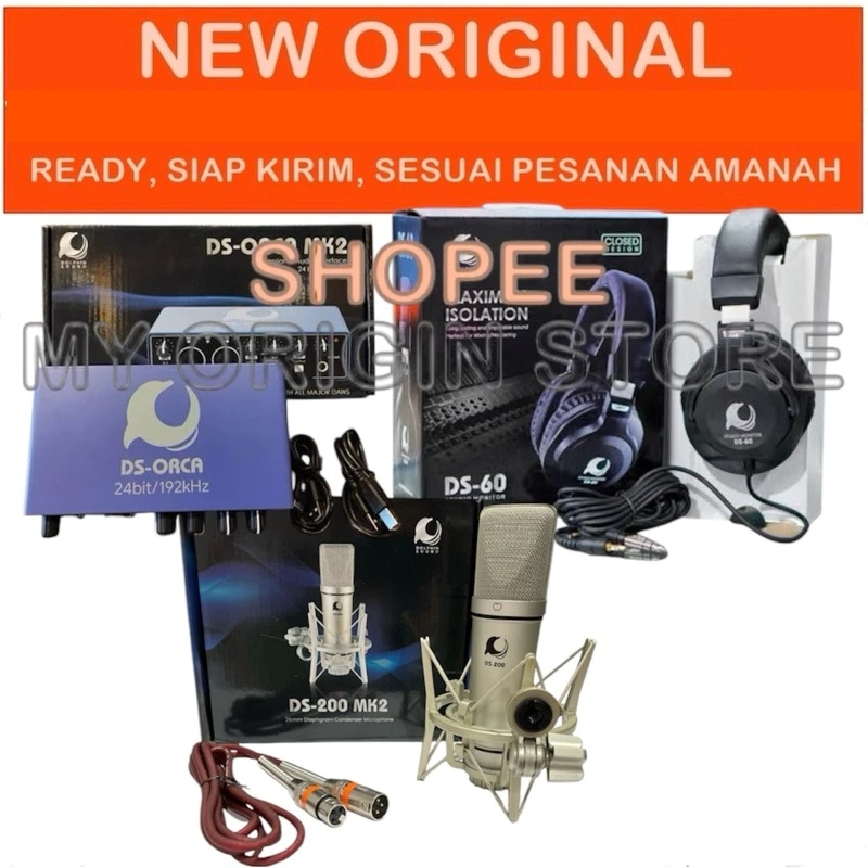 NEW ORIGINAL BERGARANSI PAKET DOLPHIN SOUND SOUNDCARD  DS-ORCA/MIC MK2 DS-200 MK2 / HEADPHONE DS-60