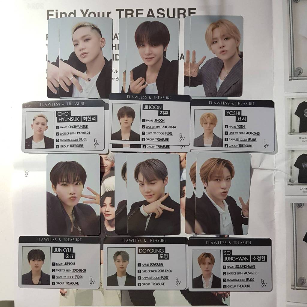 [READY] PC PHOTOCARD TREASURE X FLAWLESS PC ID CARD HYUNSUK JIHOON YOSHI JUNKYU DOYOUNG JUNGHWAN