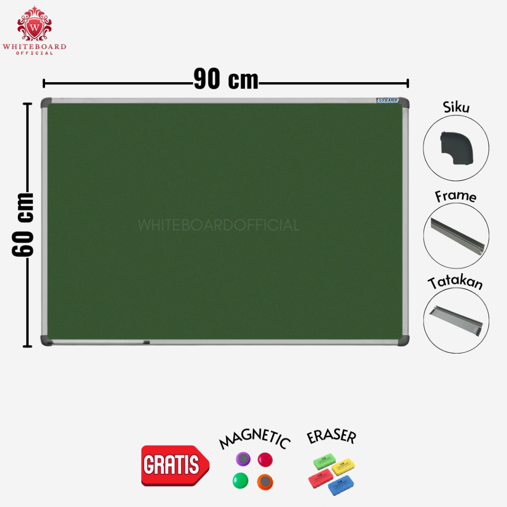 

SAKANA Papan Tulis Greenboard Magnet 60x90cm Gantung / Chalkboard / Papan Board / Papan Cafe