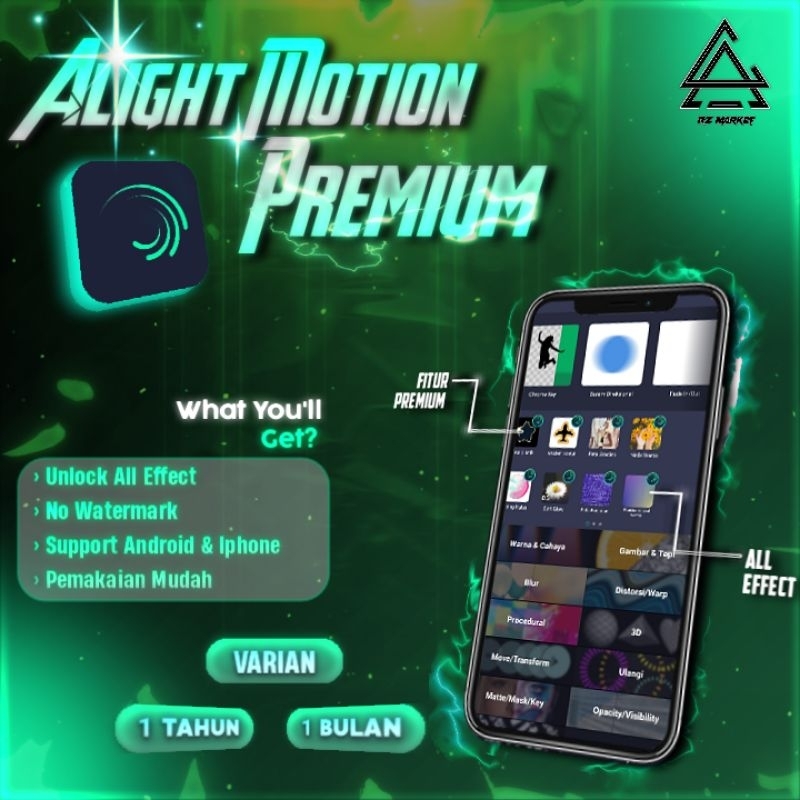 Alight Motion Premium 1 Bulan & 1 Tahun Private | Support Android & IOS | Full Garansi