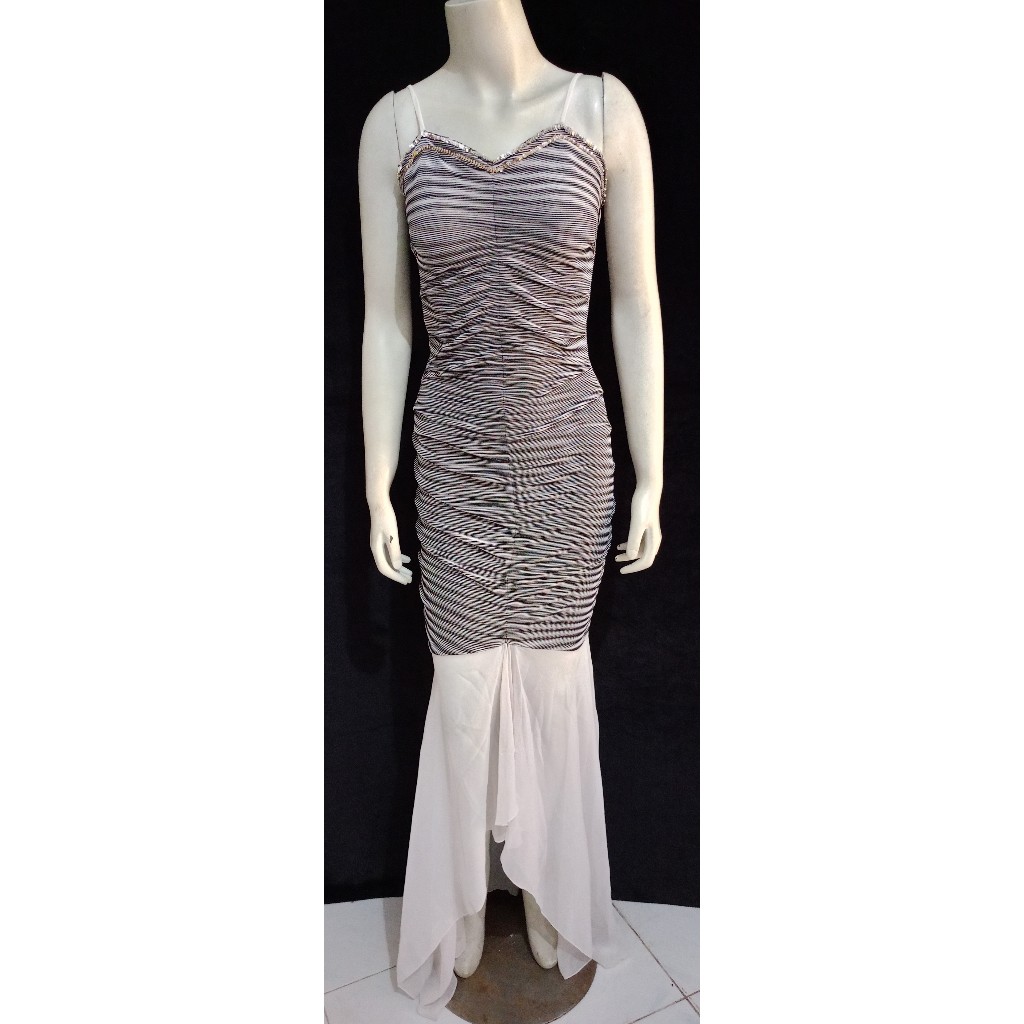 Dress Wanita Party Duyung Black White