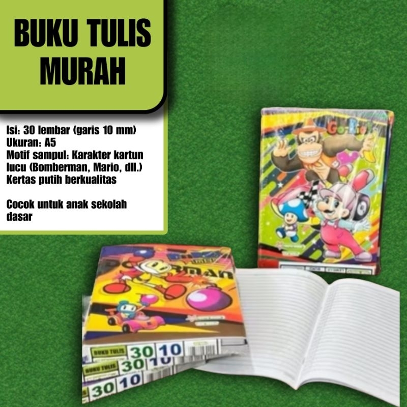 

Buku Tulis 30 lembar 10 buku buku tulis murah uk kwarto/buku tulis biasa