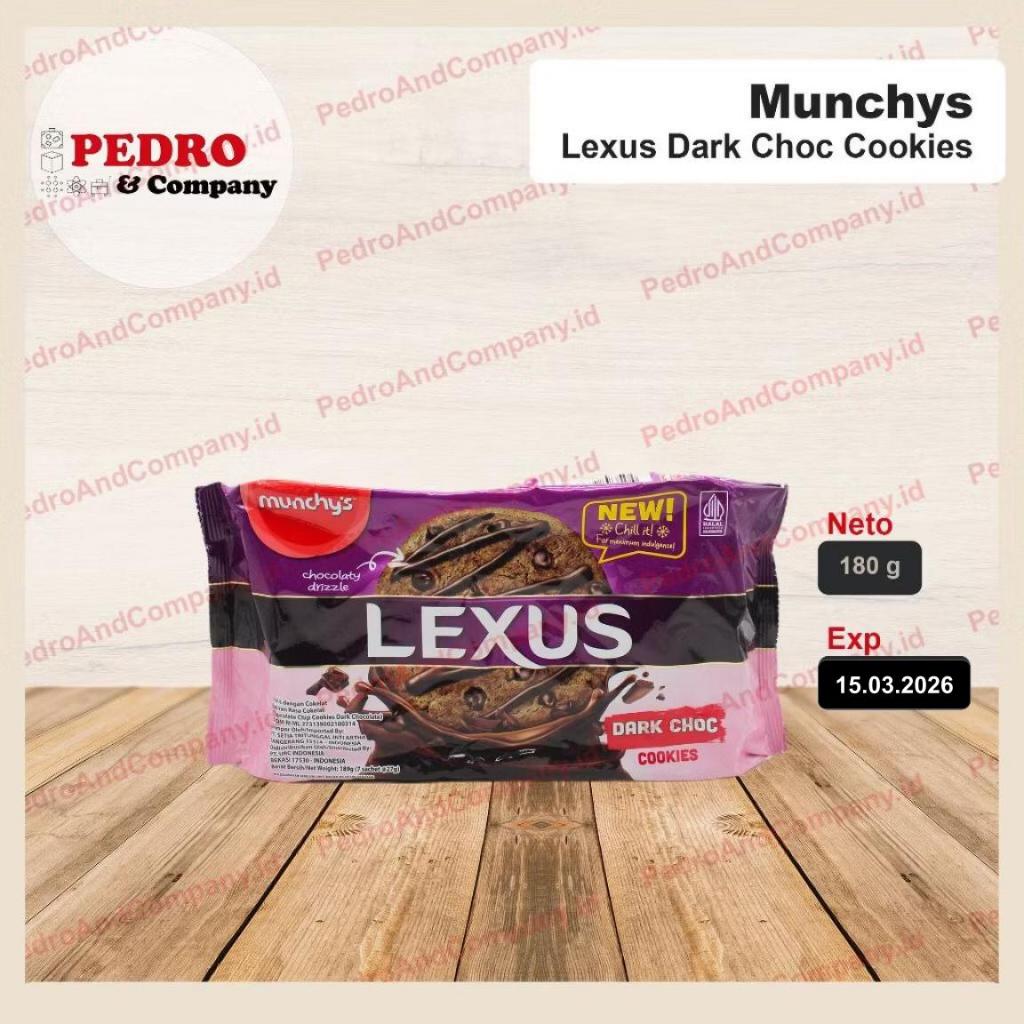 

Munchys Lexus biskuit Chocolate Chip Cookies DARK CHOC 189 gram coklat