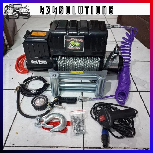 Turtle Winch 12.000 Lbs 12 V Dengan Kompresor Udara 150 PSI / Winch 15000